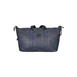 Duchamp Blue Camo Rubberized Duffle Bag Trolley Strap Laptop USB Port Travel Gym